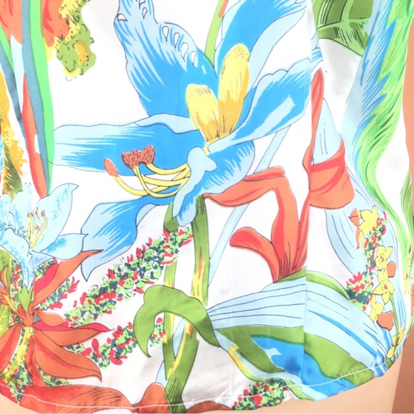 Miss Meng Parrot Print Silk Blouse - Picture 9 of 14